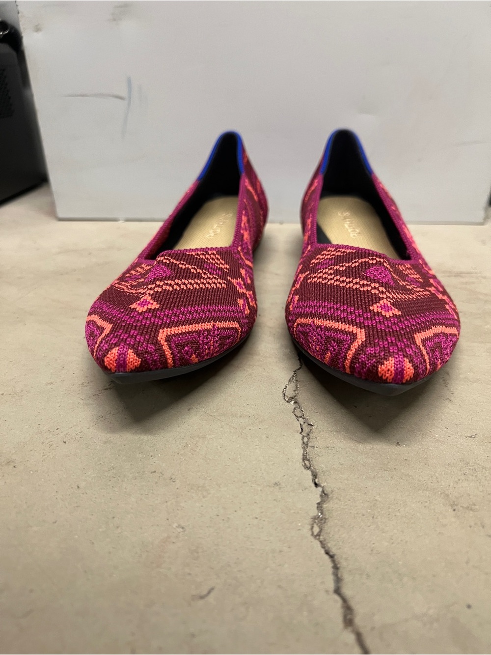 Rothy’s The Point Berry Boho Pointed Toe Flats Size 10.5 - Picture 3 of 10